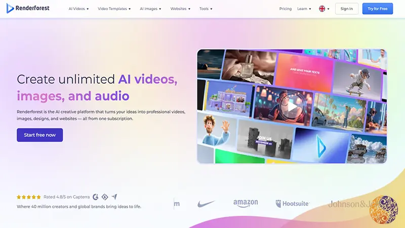 ساخت لوگو موشن با هوش مصنوعی Renderforest AI
