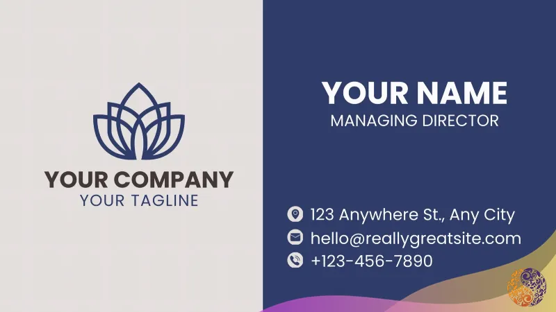 نام شرکت و لوگوی آن باید روی کارت ویزیت قرار بگیرد