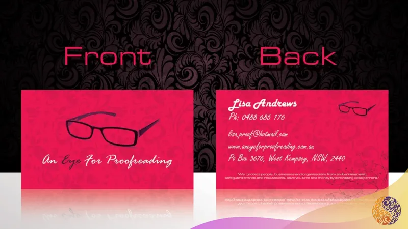 پشت کارت ویزیت را هم حتما طراحی کنید