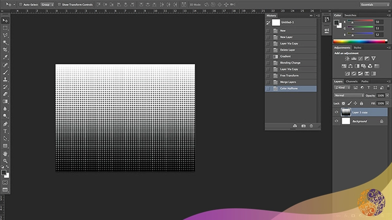 halftone method in photoshop