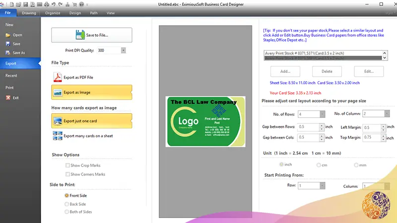 نرم افزار EximiousSoft Business Card Designer