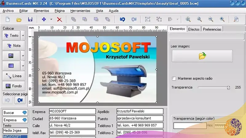 نرم افزار Mojosoft Software Business Cards MX